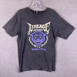 Lineage Coffee T-Shirt Size M 2023 World Tour Merch Washed Gray Graphic